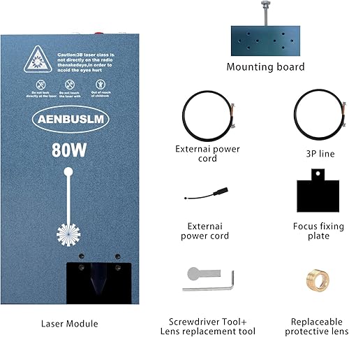 Miniatura 23 de Módulo láser de 40 W con asistencia de aire incorporada, enfoque fijo, doble punto comprimido ultrafino para tallado, grabado y corte CNC en madera