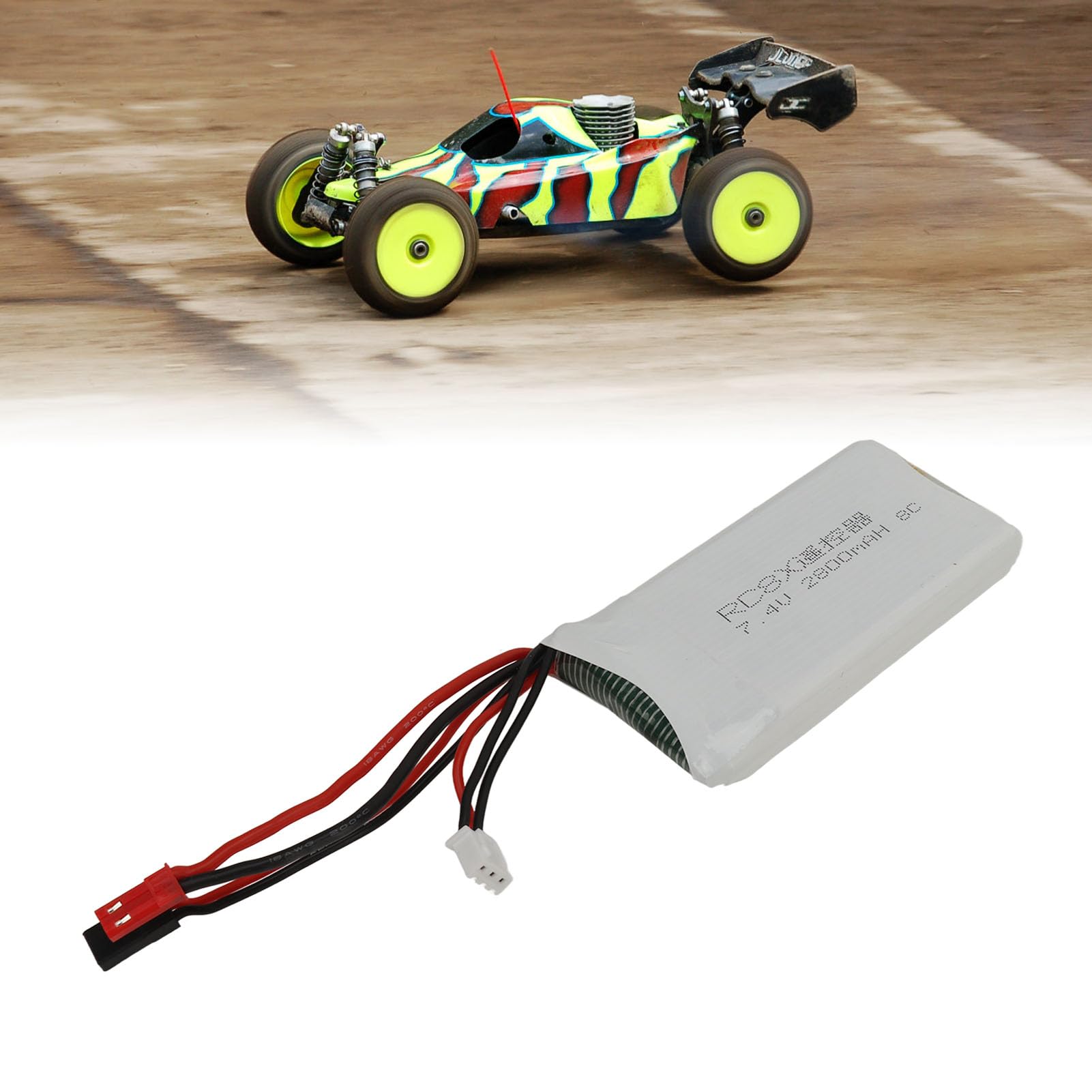 El Coche teledirigido de la batería de Litio de 7.4V 2800mAh reemplaza la batería para los vehículos RC8X RC6GS 4GS