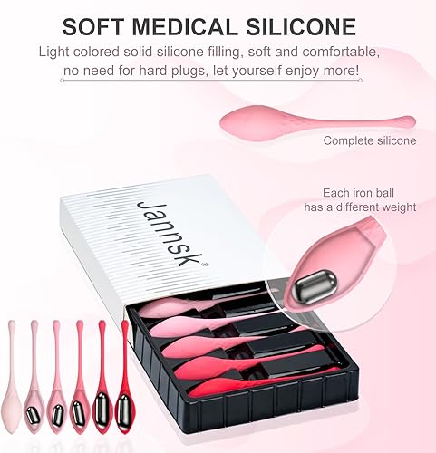 Miniatura 5 de Jannsk Kegel - Pelota de fitness para mujer, recomendada por médicos para ejercicios de fortalecimiento y estiramiento del suelo pélvico, productos