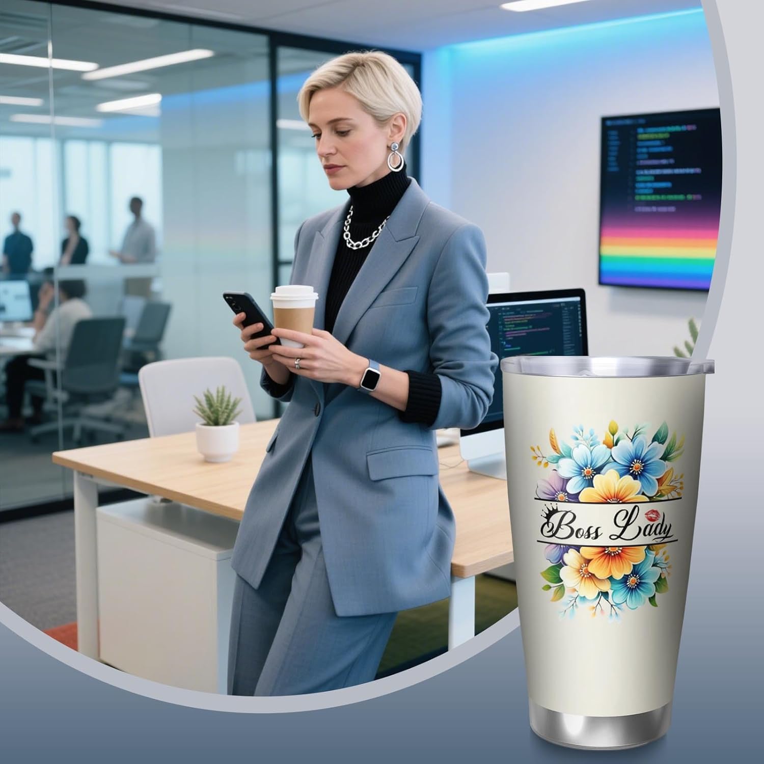 Boss Lady Gift for Women, Best Boss Lady Gifts Coffee Mugs, Boss Day Gift Travel Mug, 20oz Coffee Tumbler, Gifts for Bosses Travel Mugs - Image 2