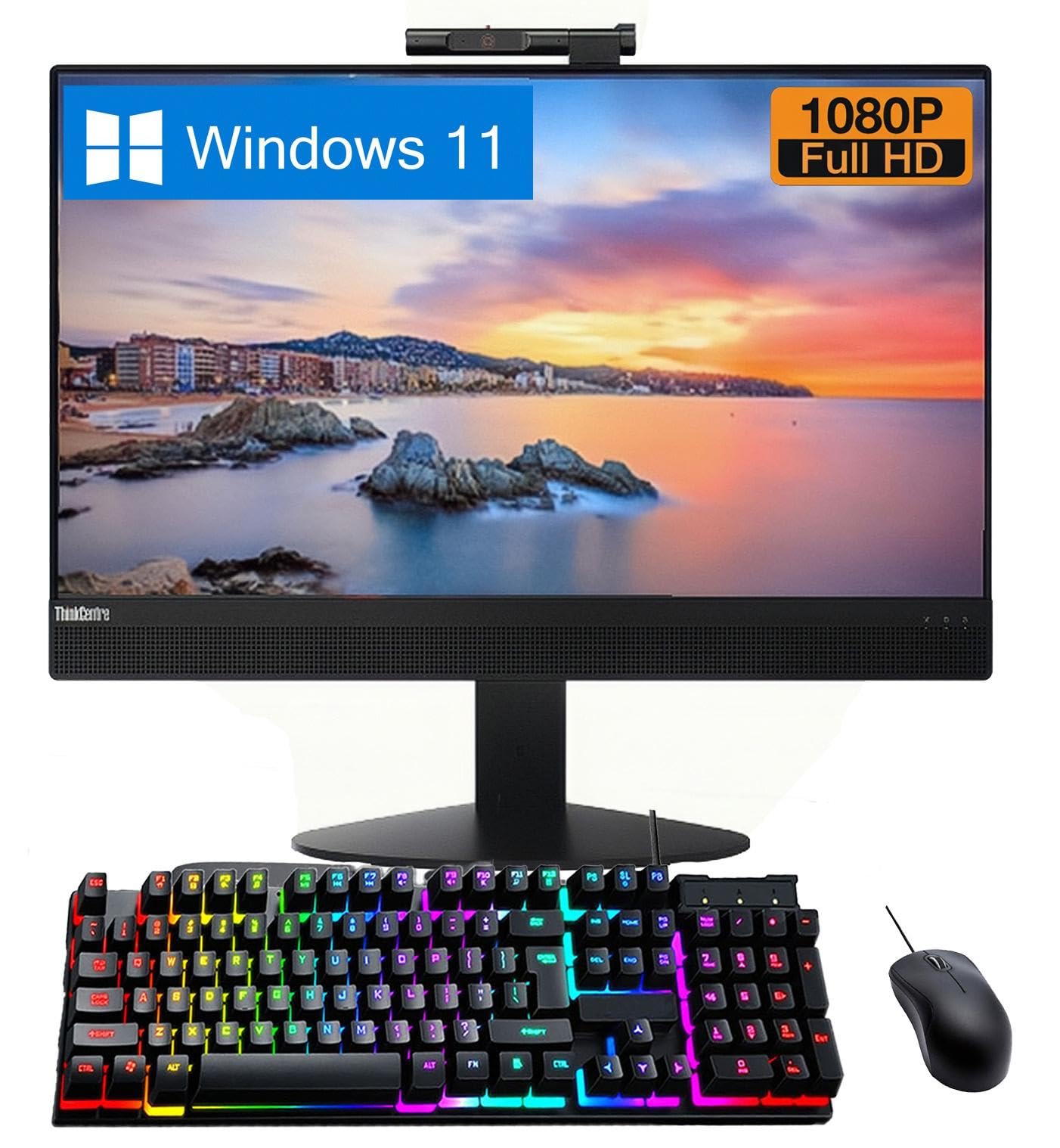 Lenovo ThinkCentre M920Z All-in-One Desktop Computer, 23.8" FHD(1920x1080) Display, Intel Core i5-9500 3.0GHz Up to 4.4GHz, 16GB RAM, 512GB SSD, DVD, RGB Keyboard, WiFi, Windows 11 pro(Renewed)