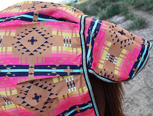 Miniatura 5 de 1200D Turnout - Manta de invierno con diseño de caballo de lluvia y lluvia Azteca 5B108