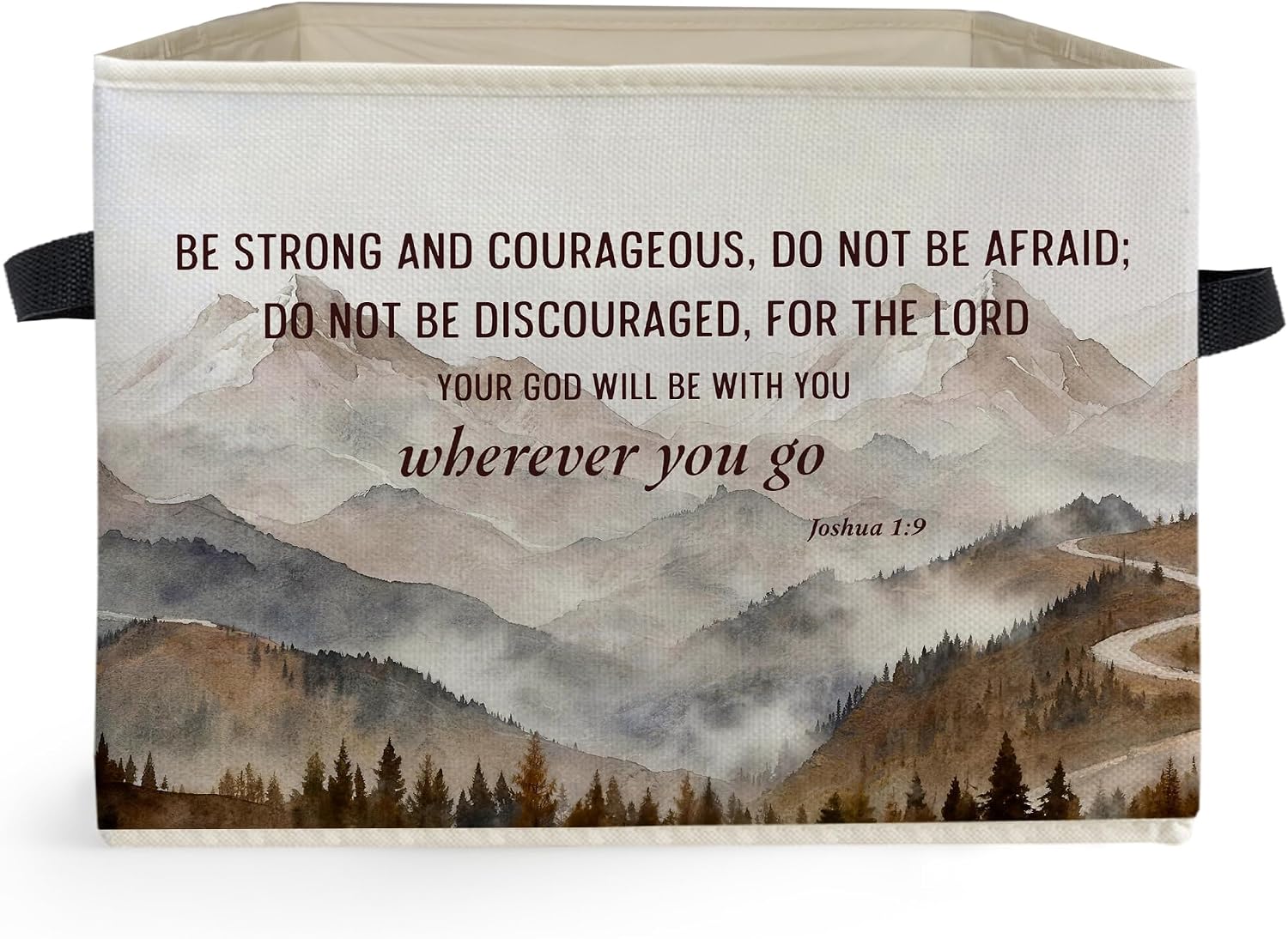 Jesus and Lamb Christian Storage Box Bins, Religious Bible Verse Wildflower Collapsible Storage Basket Organizer for Bedroom Laundry Room Home Clothes Books, Decor for Room