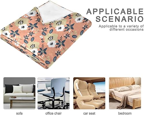 Miniatura 4 de KLL Cute Flowers on Pink Background Plush Blanket, Warm Microfiber Throws for Bed, Bedroom, Sofa, Holiday Blanket 60x90 Inches Plush Blanket