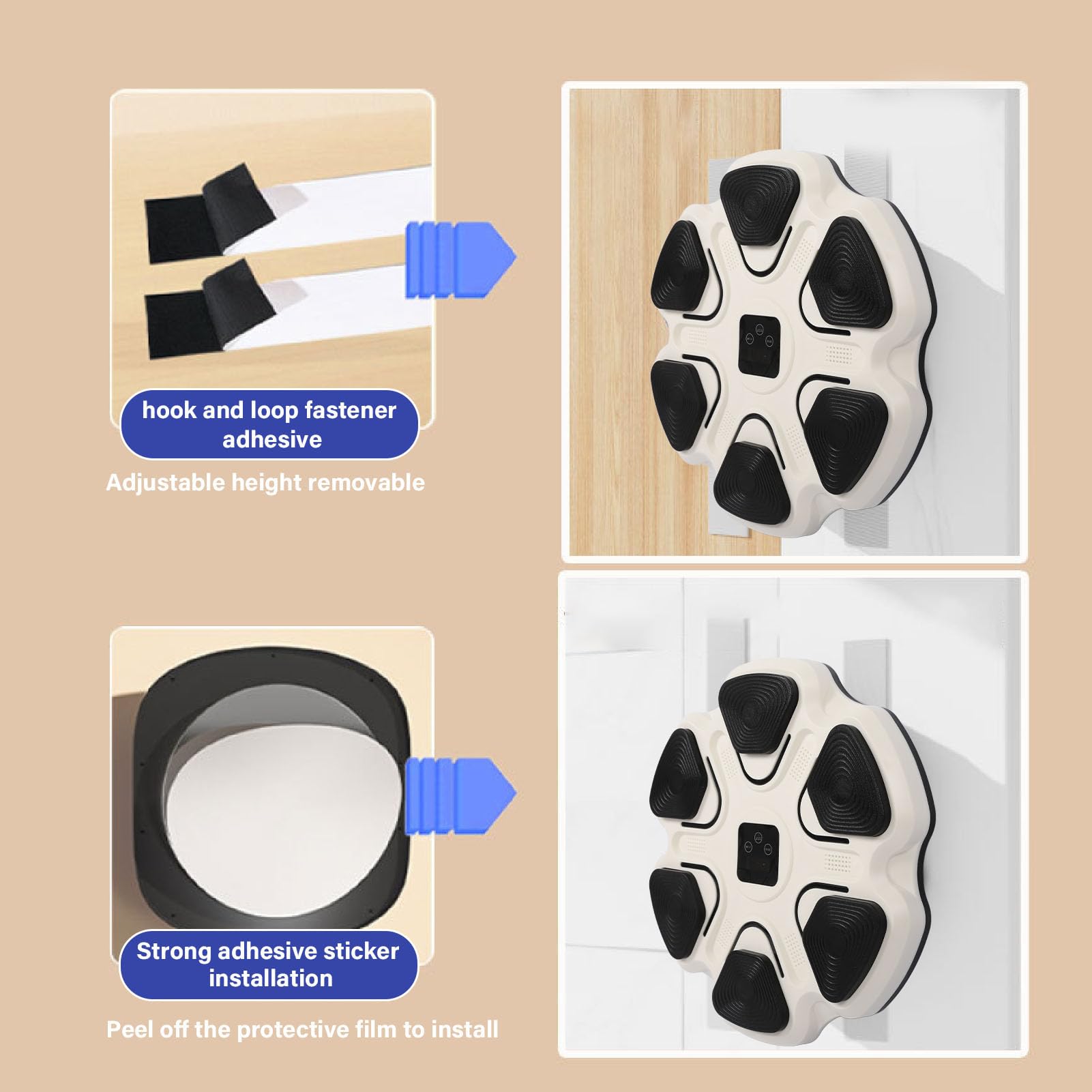 Muzyczna Maszyna Bokserska Pyhodi z Rękawicami Bokserskimi, Montowany na ścianie Inteligentny Trener Boksu Muzycznego, Elektroniczny Sprzęt do ćwiczeń Bokserskich do ćwiczeń w