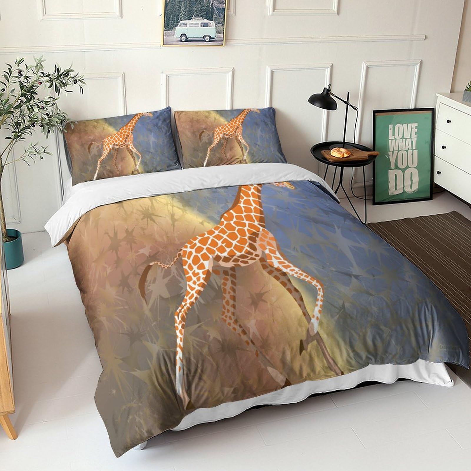 Housse de couette 3D animaux sauvages avec taies d'oreiller pour lit enfant et adulte