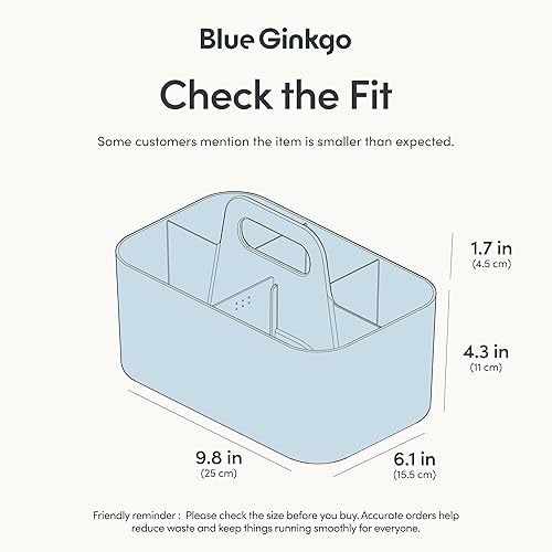 Miniatura 10 de BLUE GINKGO Organizador multiusos de plástico apilable con asa, organizador de limpieza, bolsa de manualidades, organizador de escritorio,