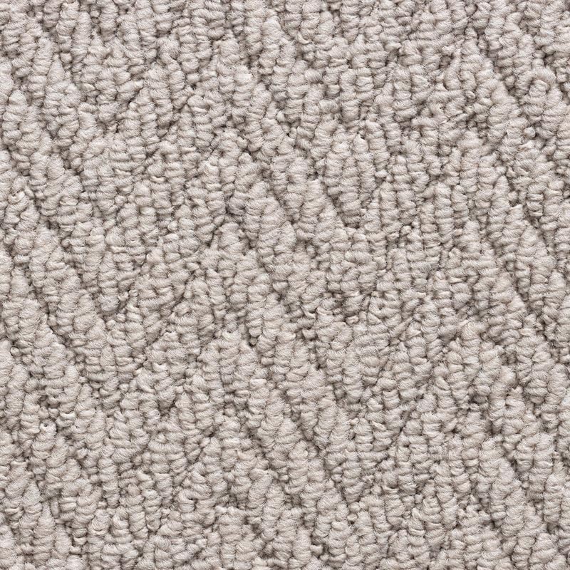 Tuda Carpets | Havana Herringbone 6mm Pile Budget Carpet with Felt Backing, 8.4mm Total Height | Greige (5123) - 4m x 3.5m (13ft1" x 11ft5")