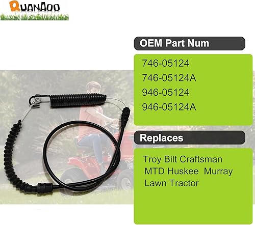 Miniatura 2 de 946-05124A - Cable de enganche para cortacéspedes Troy-Bilt MTD Craftsman Yard-Man Huskee Murray que reemplaza 946-05124 746-05124A 746-05124