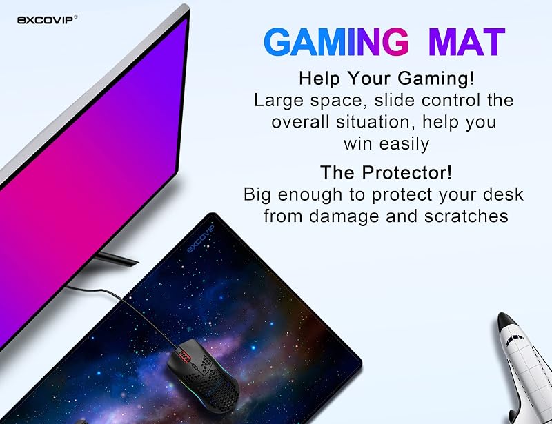 excovip Nagy Méretű Egérpad Irodai és Gamer Használatra - Precíziós Asztali Alátét PC Játékosoknak, Puha Felülettel, 700 x 300 mm