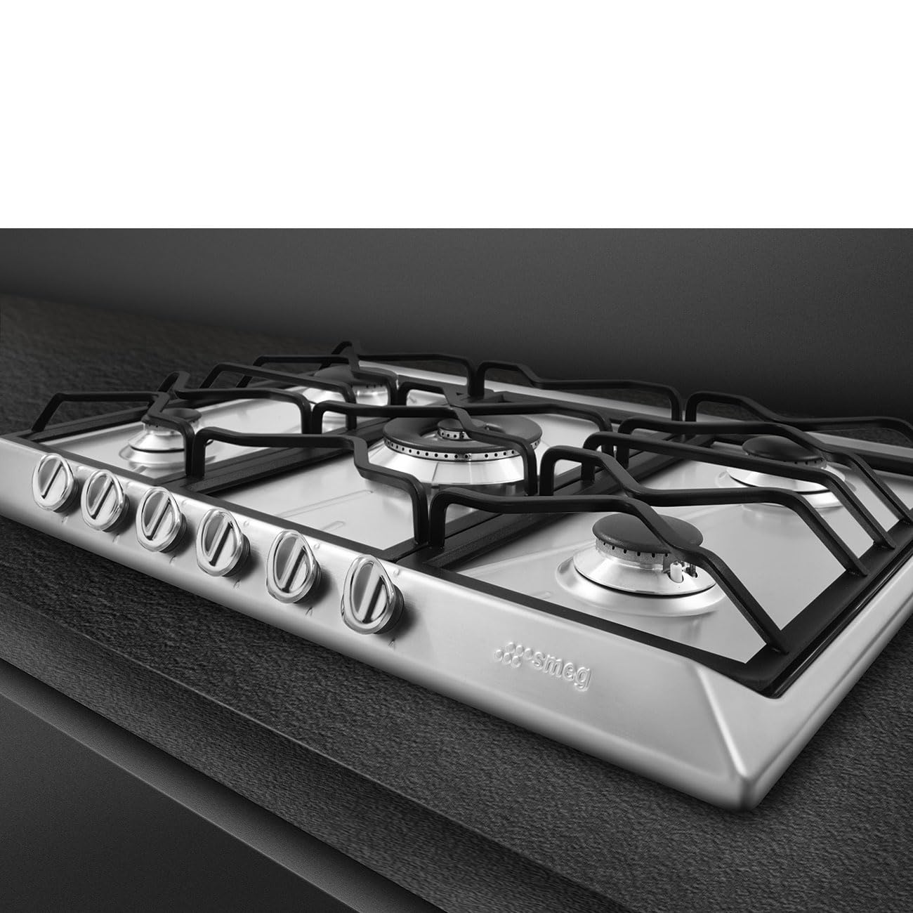 SMEG SRV576O, Placa de gas UNIVERSAL, Stainless steel
