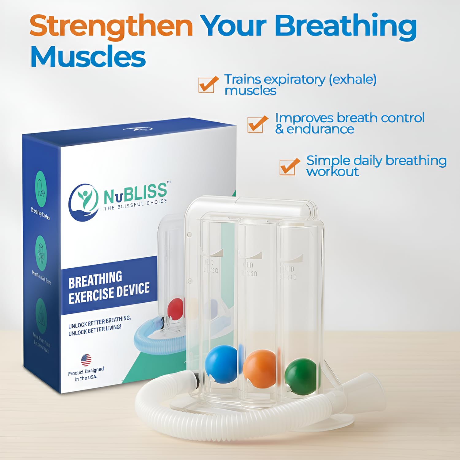 Nubliss Trener Vitality z regulowanymi ustawieniami oporu dla lepszej kontroli, siły i wytrzymałości, trener ćwiczeń, łatwy do czyszczenia, 2,0