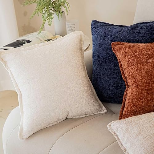 Miniatura 9 de WACOMECO Juego de 2 fundas de cojín de felpilla neutra, con textura suave, decorativas, para sofá, cama, decoración del hogar, 18 x 18 pulgadas,