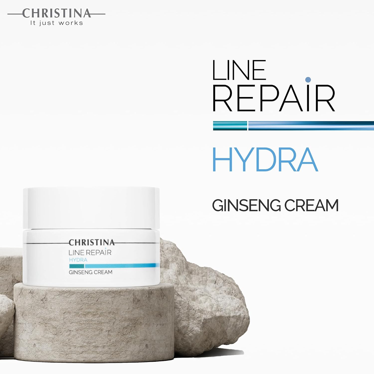 -CHRISTINA- Line Repair Ginseng Cream with Ginseng Extract | Vitamin C Face Repair Cream with Squalene | Deeply Nourishes, Stimulates Regeneration, and Enhances Elasticity 50ml