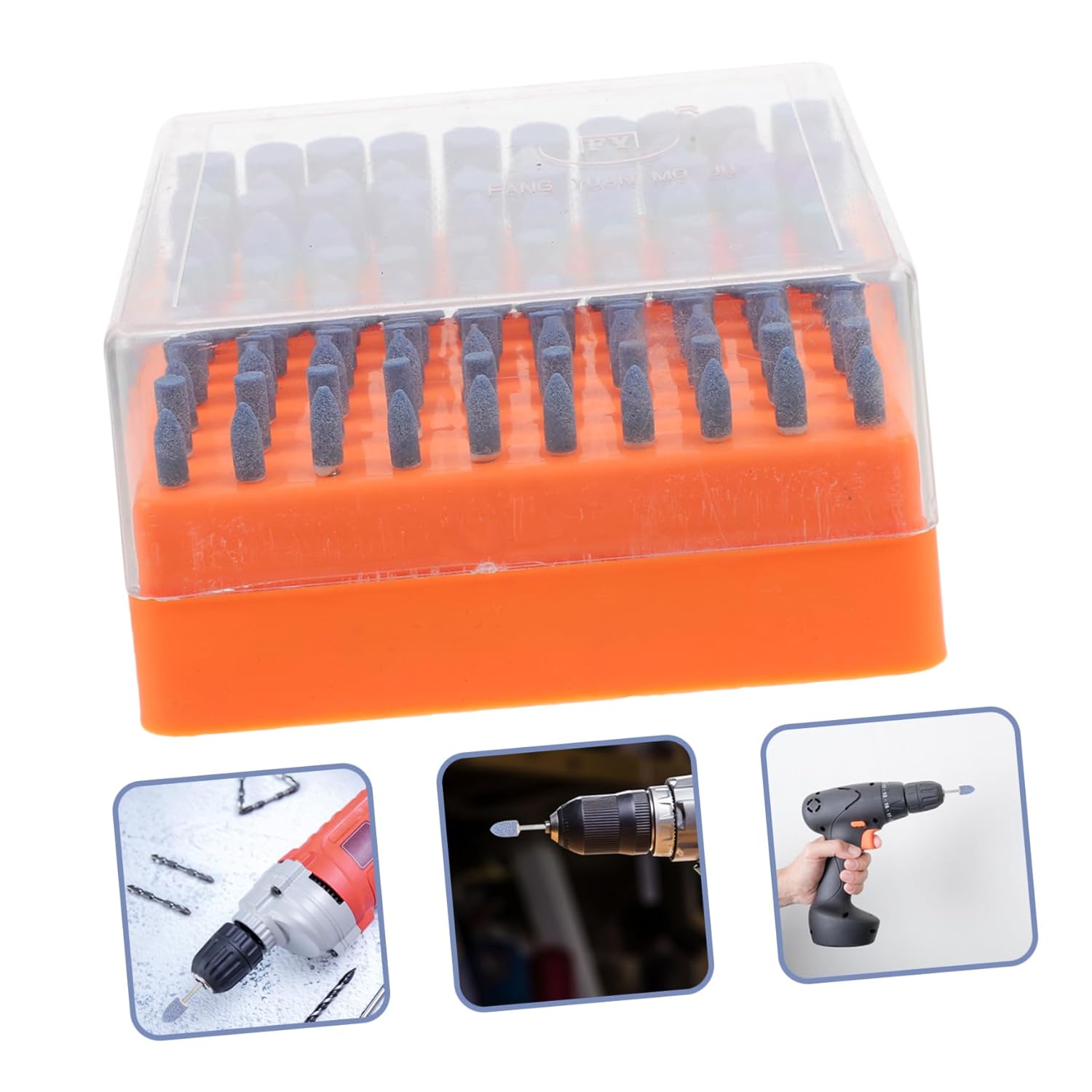 Unomor 100pcs Grinding Bits Zirconium Mounted Points for Ceramics Versatile Abrasive Polishing Wheel Tools Compact Portable Design