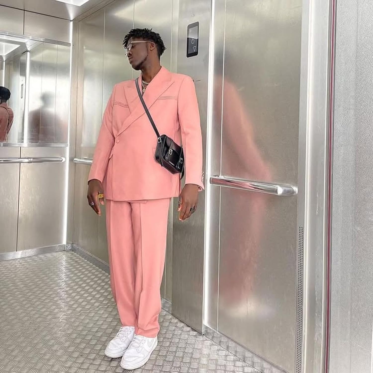 Mens Suit 2 Piece Slim Fit Wedding Suits for Men Business Formal Double Breasted Suit Men Tuxedo Set Prom Party