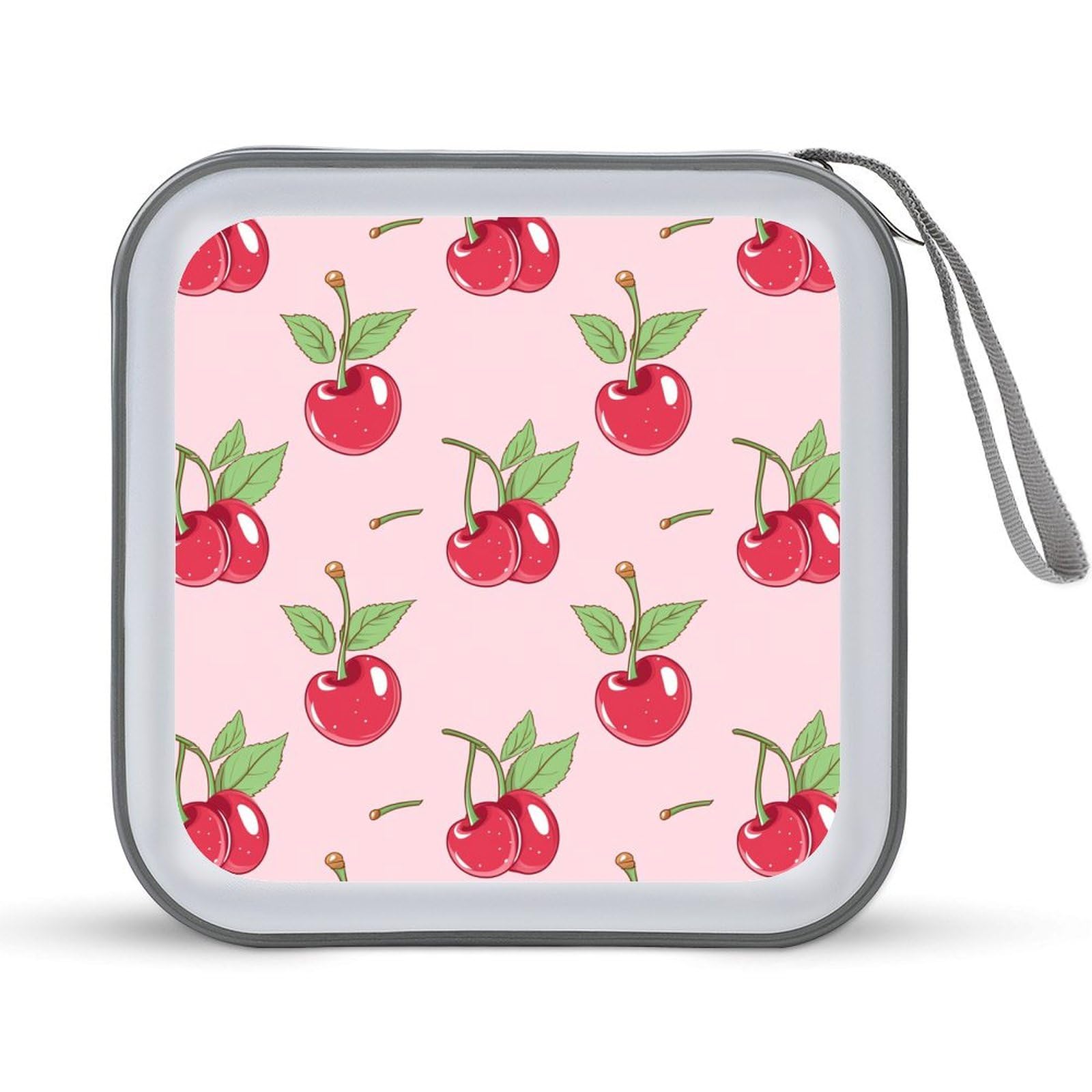 Cherry Fruit CD Case Plastic DVD Case Holder Wallet Disc Storage Organizer for Car Travel