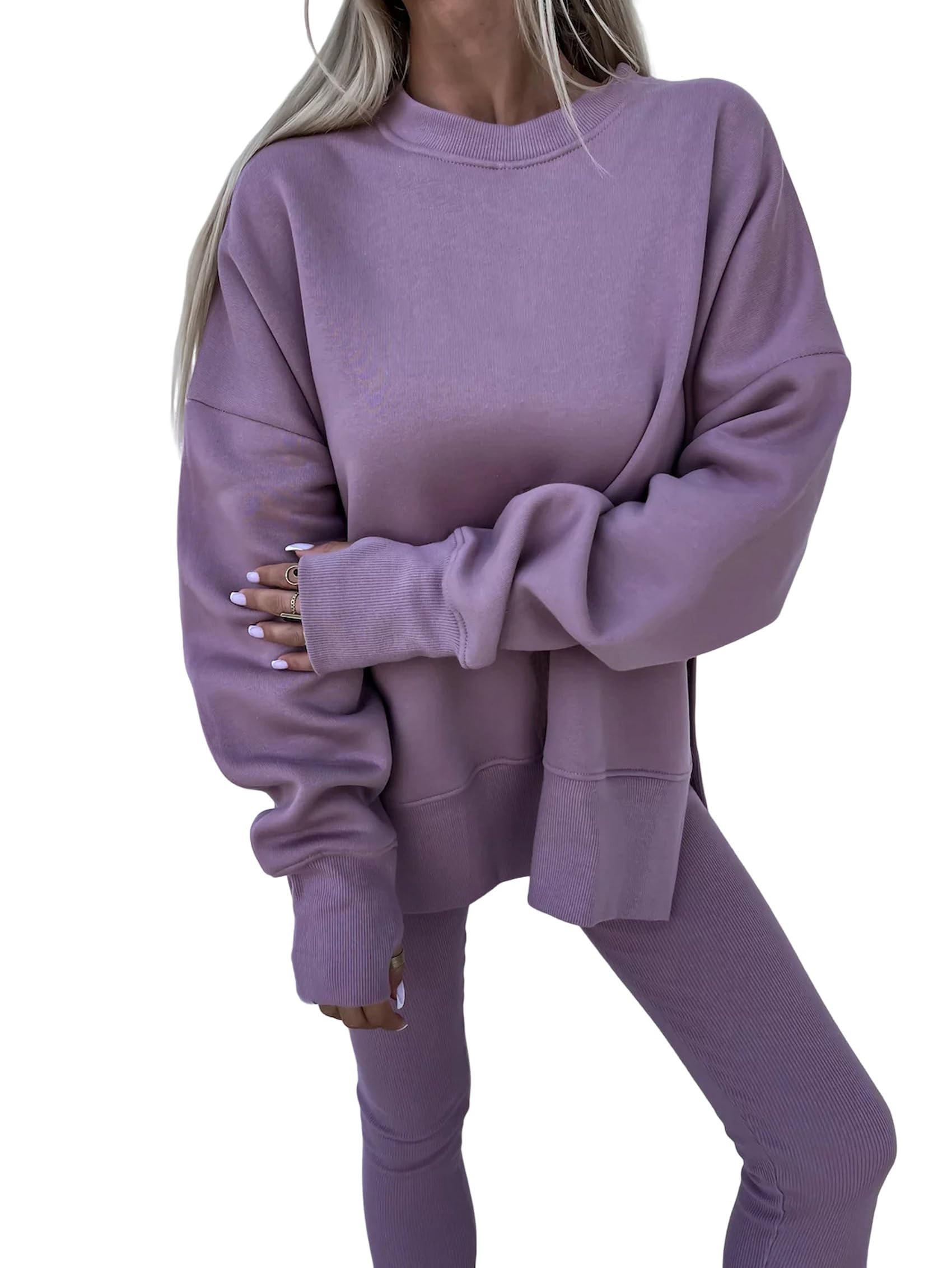 Ensemble sweatshirt et leggings coupe ample pour camoufler les formes avec style - 8