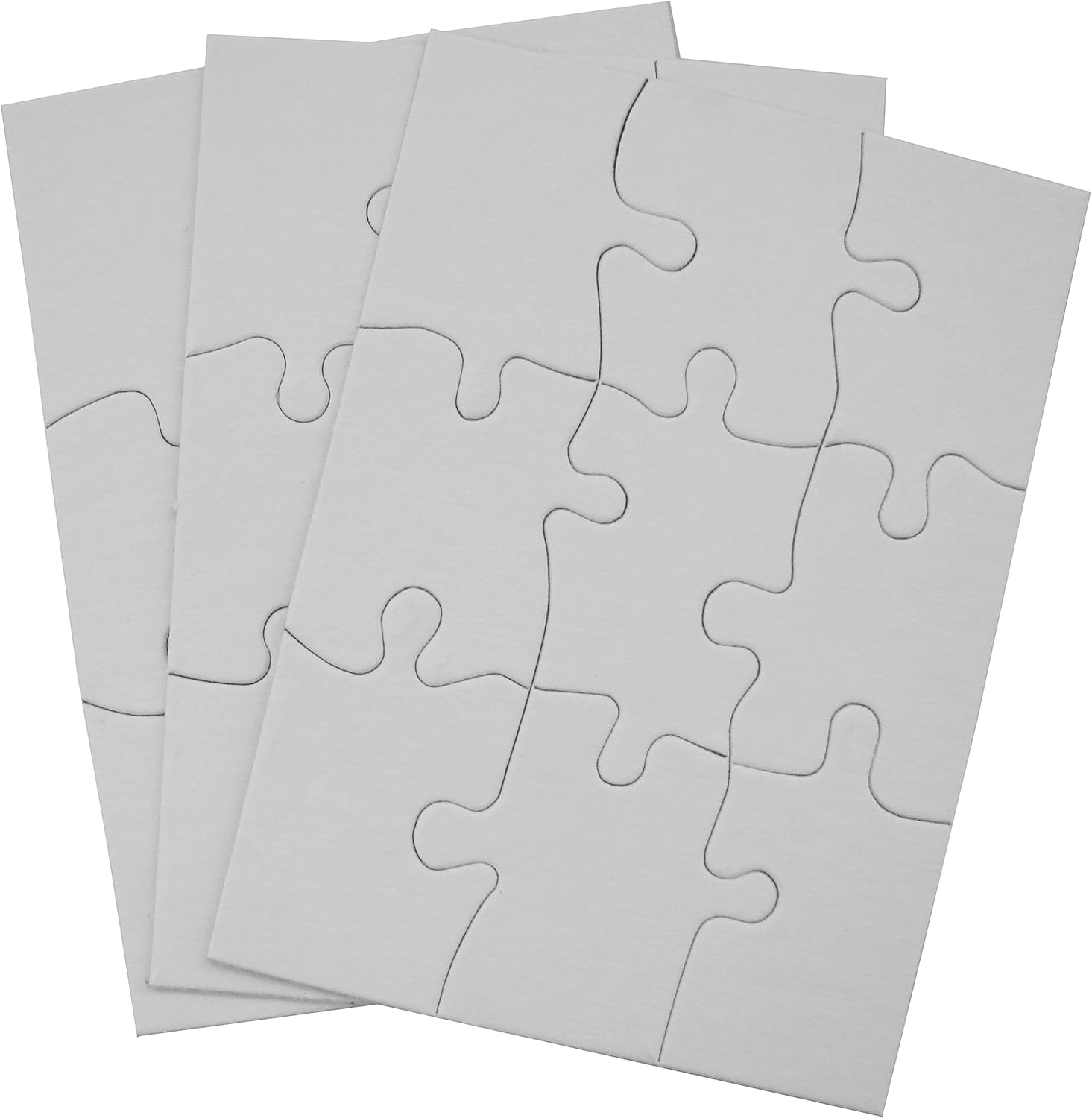 INOVART Puzzle-It 63-Piece Blank Puzzle, 24 Puzzles Per Package, 8-1/2" x 11", White