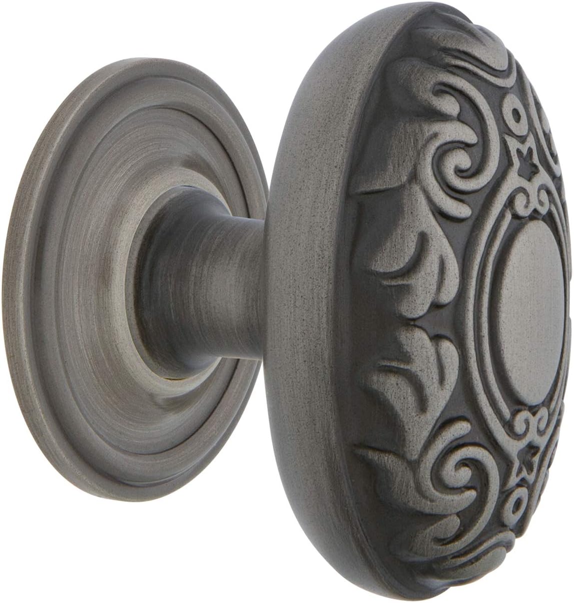 Nostalgic Warehouse Victorian Brass 1 3/4" Cabinet Knob with Classic Rose in Polished Nickel