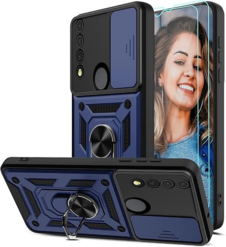 JCUEGRNY Funda compatible con TCL 30 XE 5G, TCL 20R 5G, 2 unidades protector de pantalla HD. Cubierta protectora de cámara deslizante integrada,