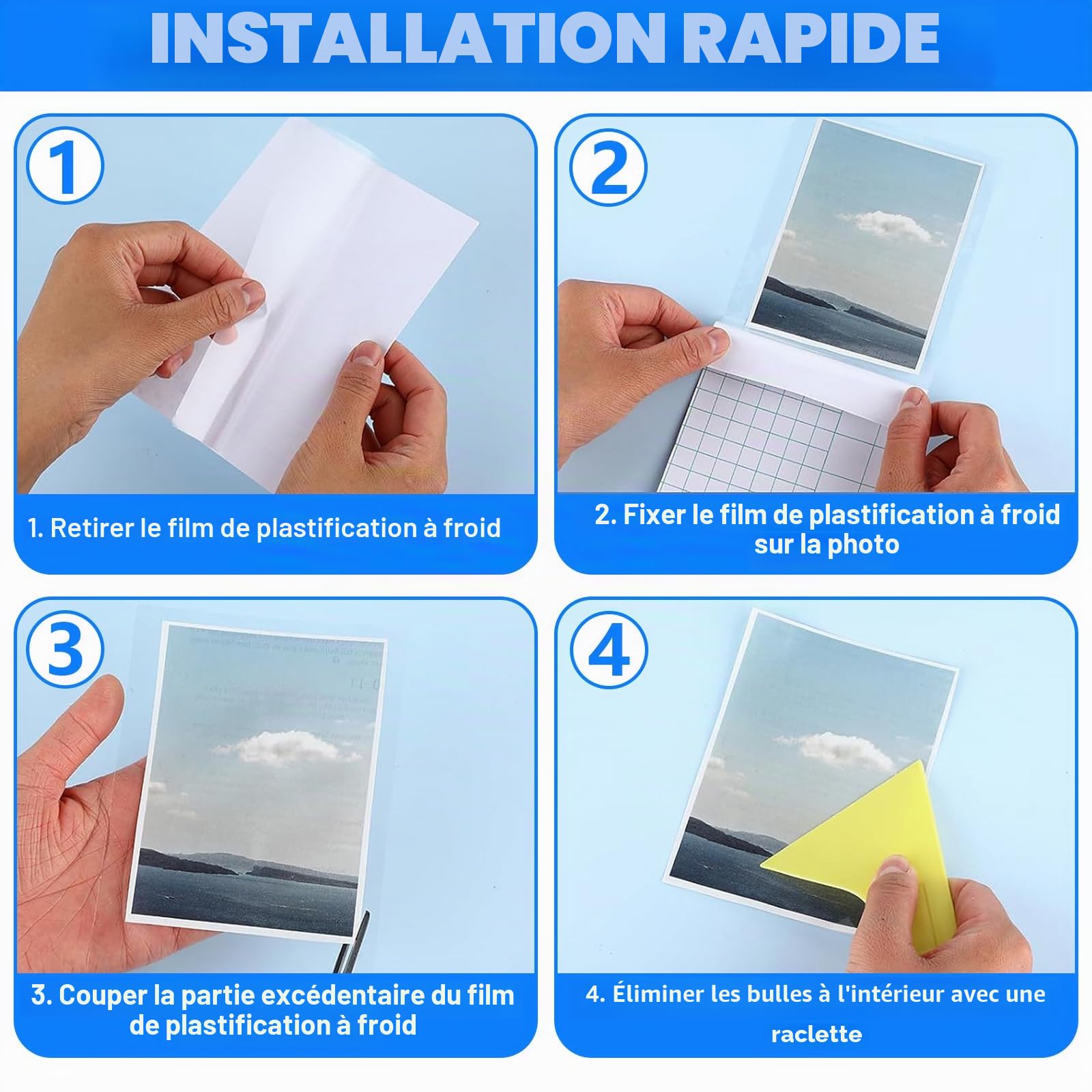 50 Pièces Films de Plastification Autocollants A4 305x215mm pour Images Echographiques, Spécimens Plantes