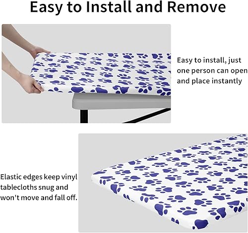 Miniatura 4 de Easy-Going Mantel de picnic 100% impermeable al aire libre con fundas de banco para mesa rectangular de 6 pies, juego de 3 piezas con fundas de