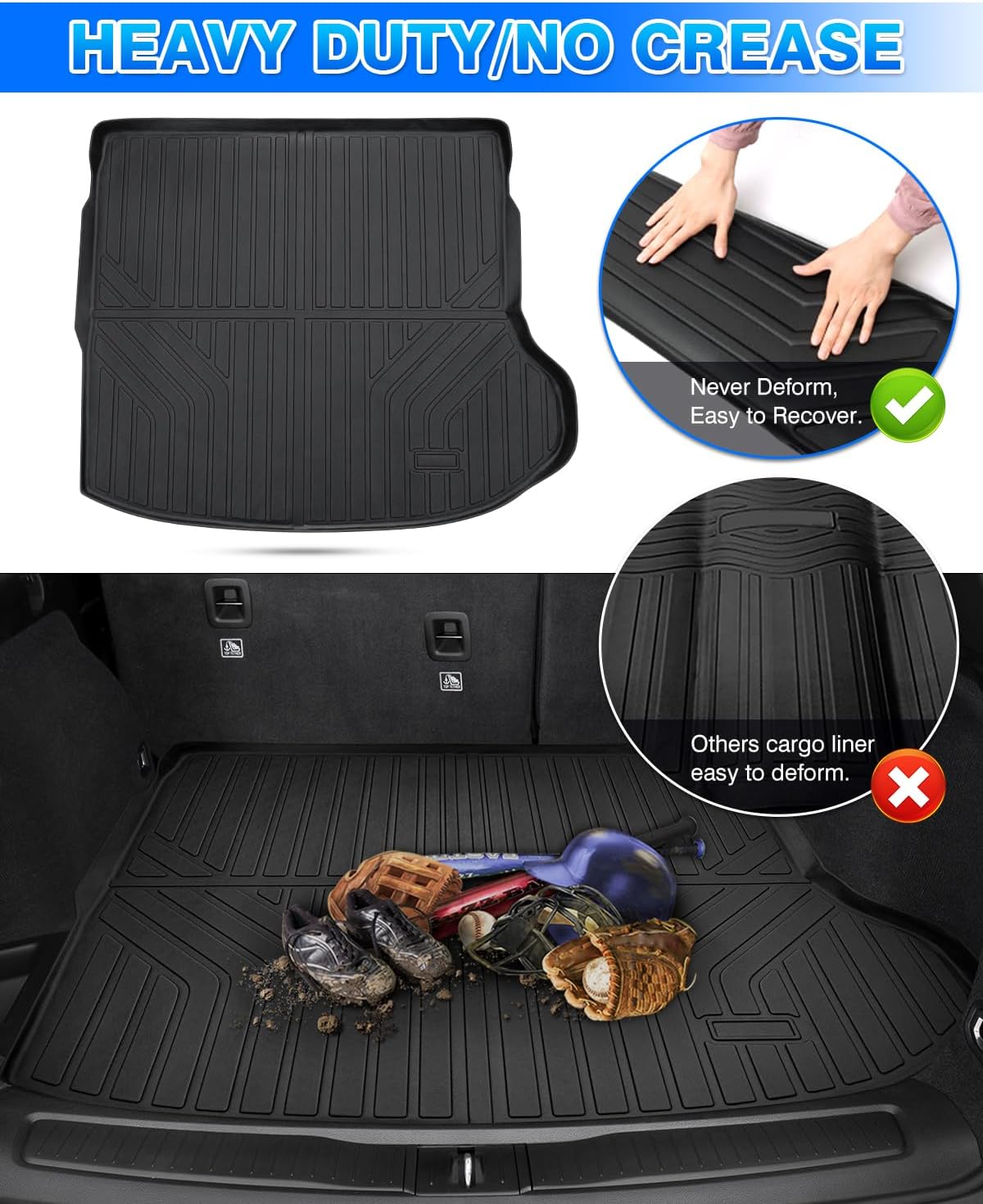 Cartist Cargo Liner - Trunk Mat for Jeep Grand Cherokee 2022-2026 5 Seater Only (NOT for WK or Grand Cherokee L), All Weather Cargo Mat for Cherokee Accessories, Heavy Duty Car Mats, Car Accessories