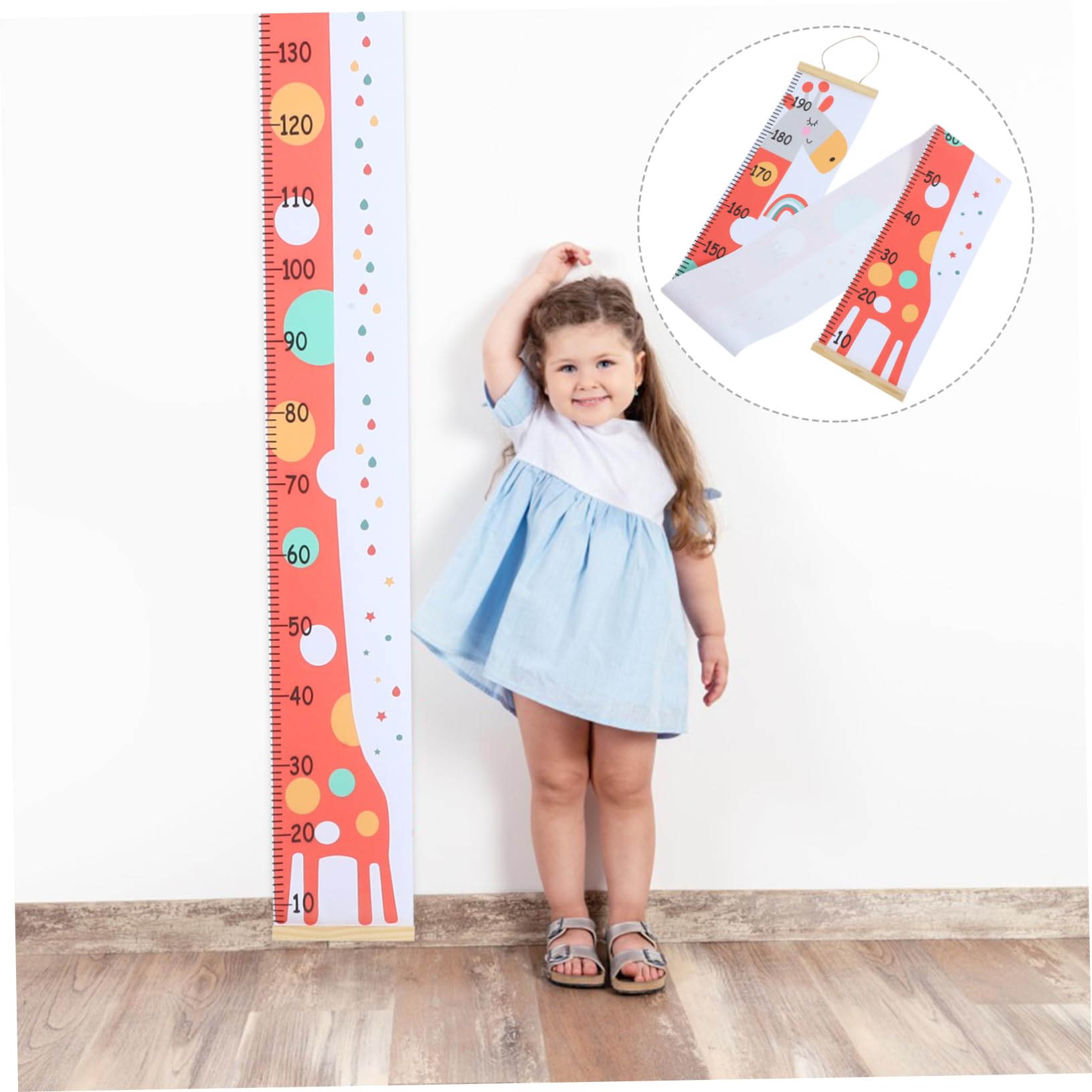 OUNONA Height Measuring Ruler Growth Chart for Wall Growth Height Chart Height Chart Wall Decor The Giraffe Nursery Animal Hanging Measurement Bear Name Pink Pine Wood