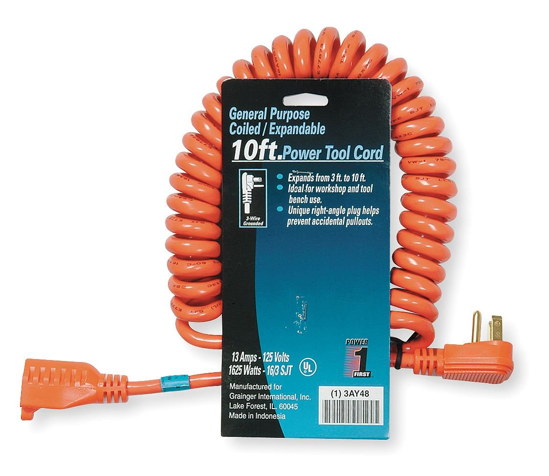 Power First 10 Ft. Coiled Extension Cord 16/3