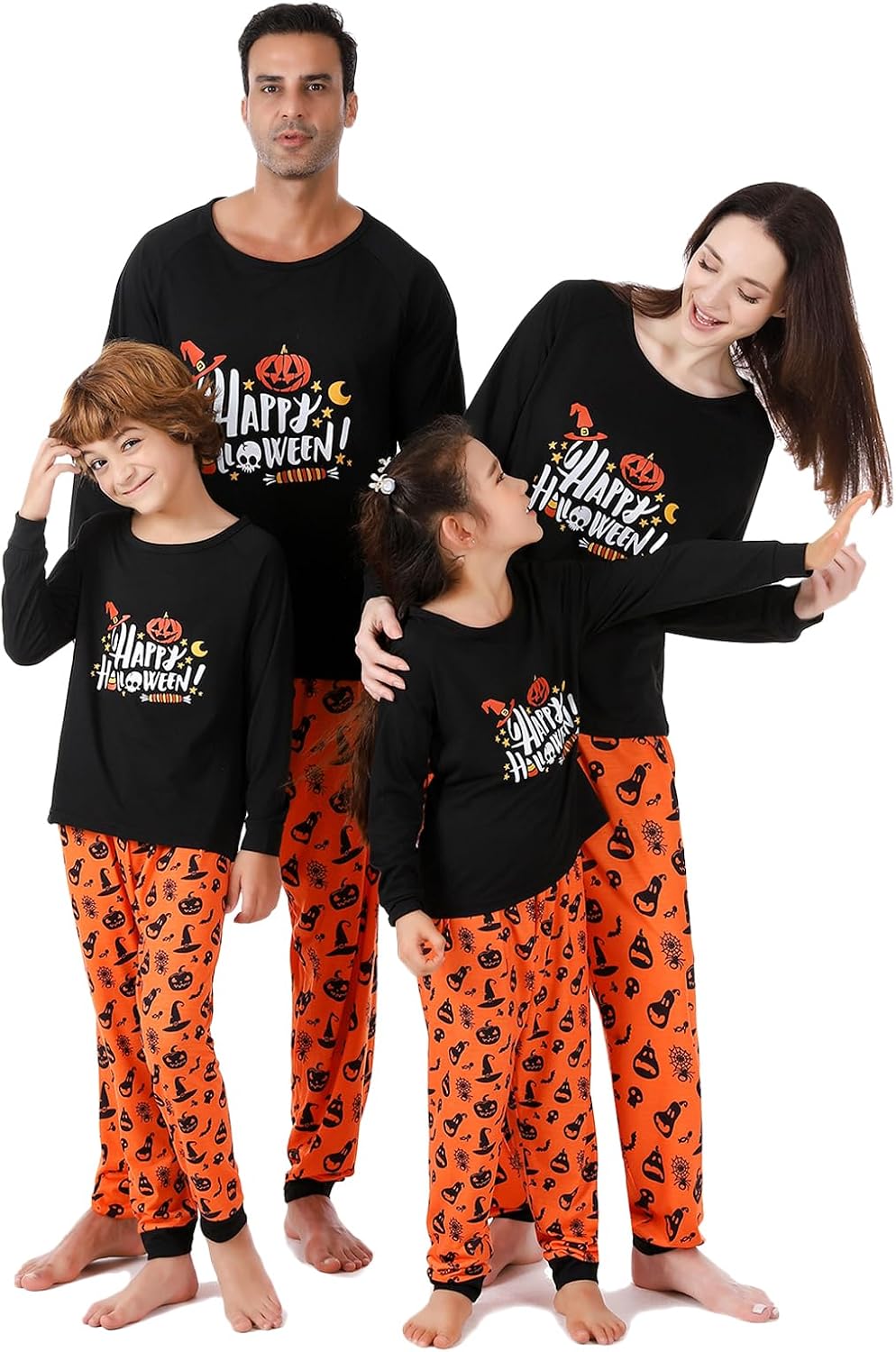 Halloween Matching Pajamas Set for Family Funny Print Jammies PJs Holiday Sleepwear Loungewear for Women/Men