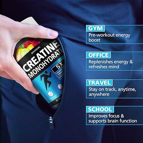 Miniatura 6 de Gomitas de creatina para hombres y mujeres, gomitas de monohidrato de creatina para un estilo de vida activo, apoyo muscular, energía de