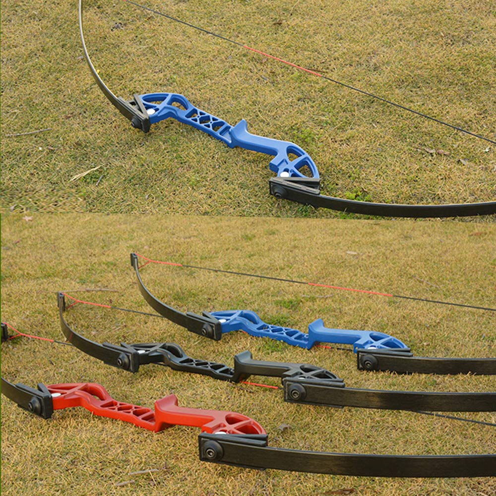 Tiro con L'Arco 52" Takedown Arco Ricurvo 30lbs 40lbs Arco Dritto Spina Dorsale 500 Frecce di Carbonio Arco Lungo Caccia all'aperto Mano Destra (Rosso, 30lbs)