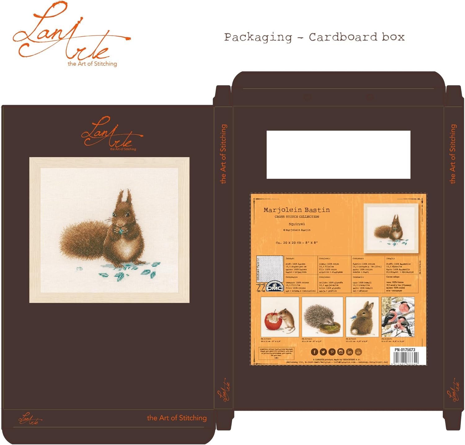 Lanarte Cross Stitch kit MB Squirrel, Counted, DIY