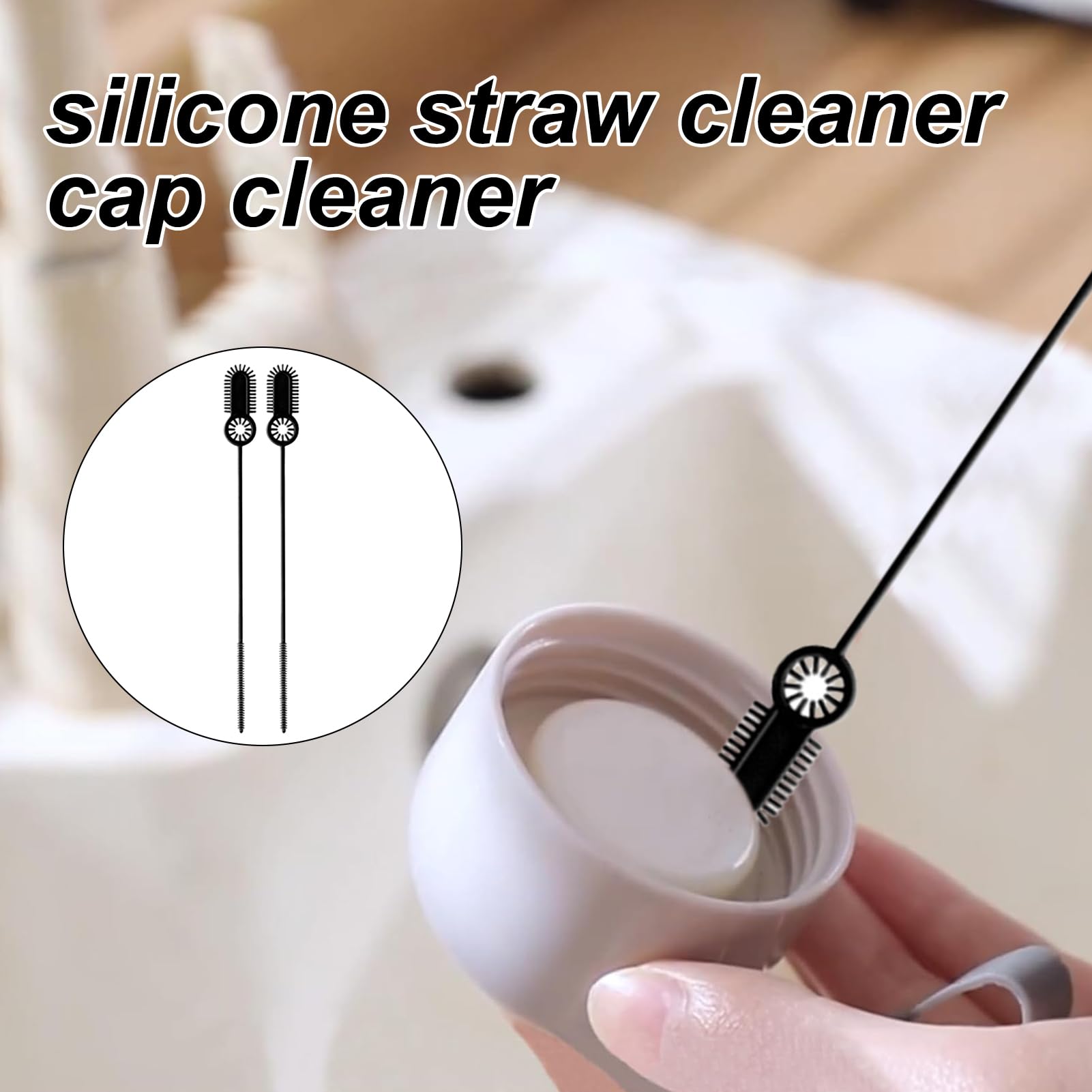 Reusable Straw Cleaner 2 Pack Cleaning Brush Set Multifunctional Bottle Scrubber Drink Straw Cleaning Tool