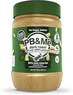 PB&Me Powdered Peanut Spread, Keto Snack, Gluten Free, Plant Protein, 16 Ounce (Dark Roast, 16 Ounce (Pack of 1))