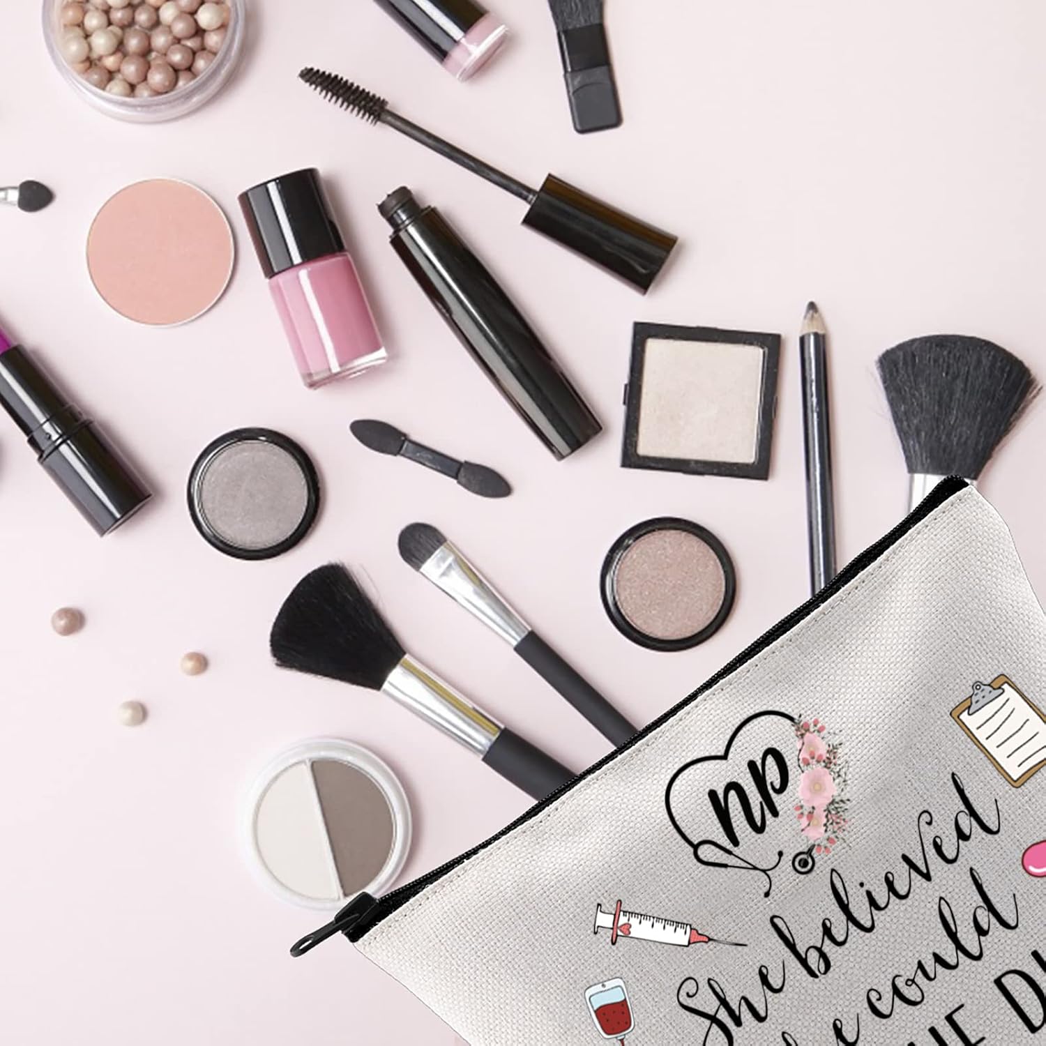 Nurse Practitioner Gift She Believed She Could So She Did 2022 Nurse Graduation Gift Makeup Bag (She Believed NP) image 5