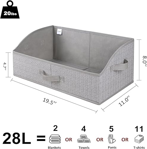Miniatura 2 de WUIKE Organizadores y almacenamiento de armario, contenedores de almacenamiento trapezoidales, contenedores de tela con asas, cestas de