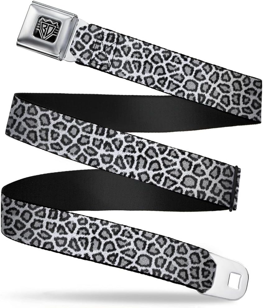 Buckle-Down Seatbelt Belt - Leopard White