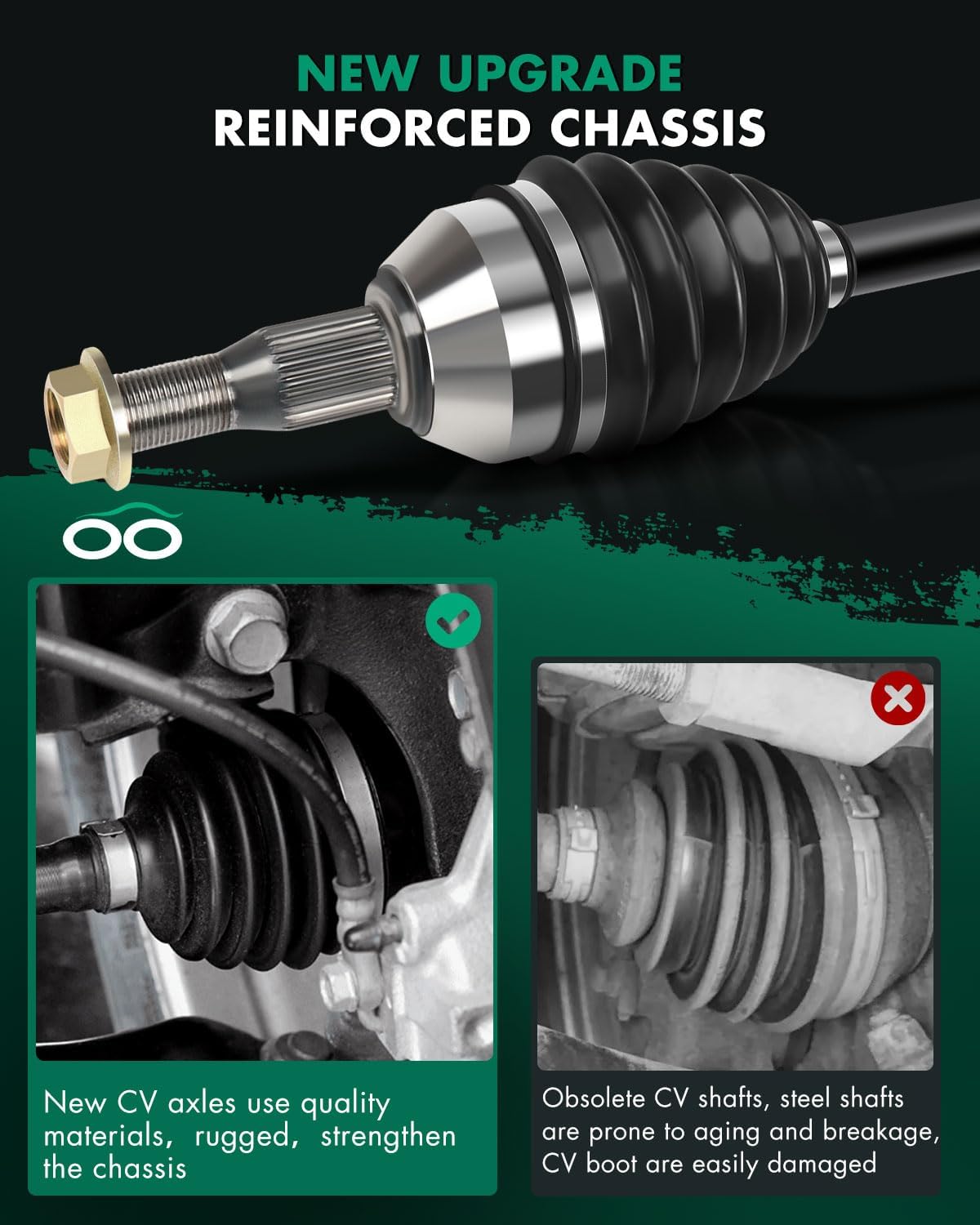 SCITOO Front Left Right CV AXLE for Buick for Chevrolet for Pontiac for Oldsmobile Allure LaCrosse Century Regal Impala Monte Carlo Venture Grand Prix Montana Trans Sport Silhouette Intrigue 5.3L