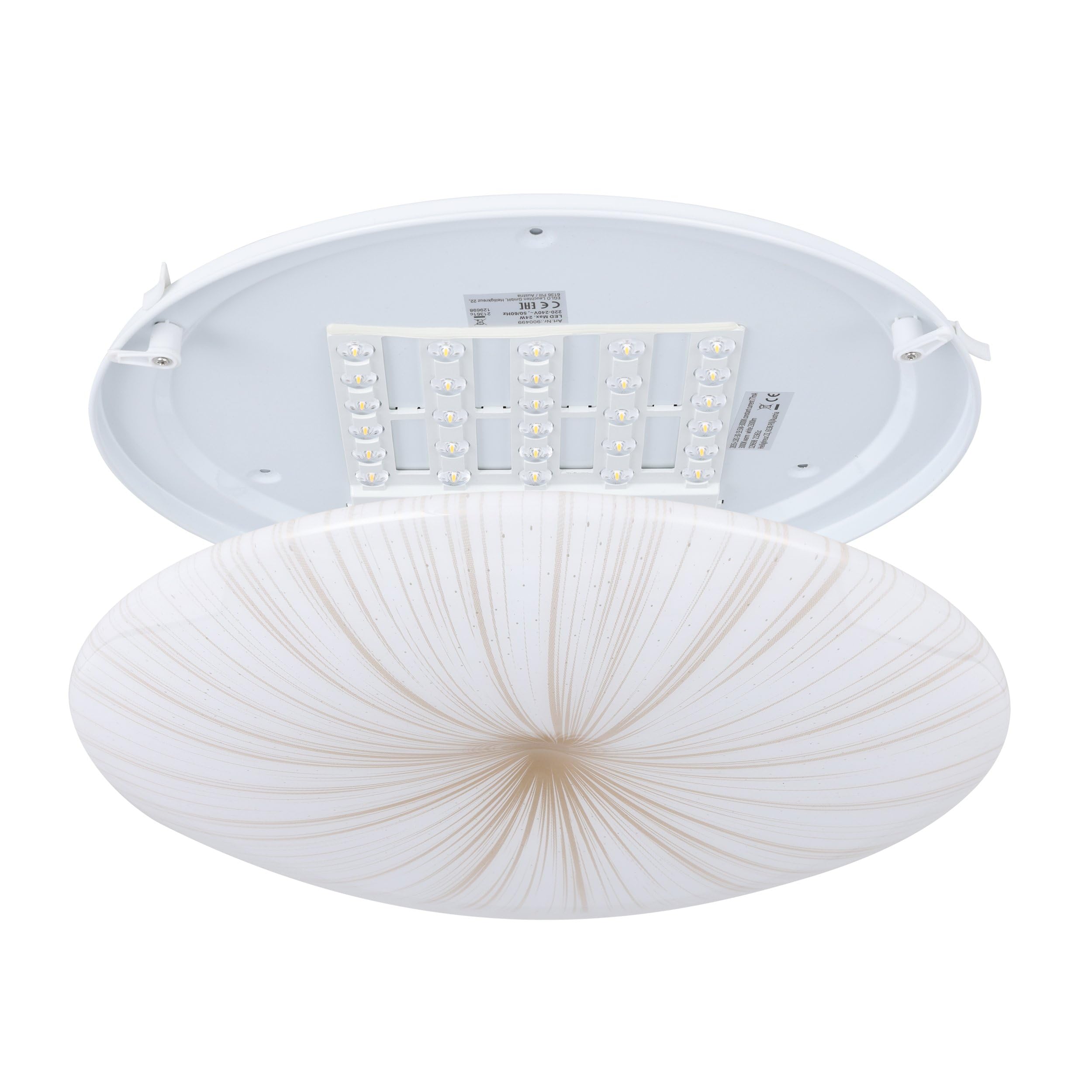 Eglo lámpara LED de techo Nieves 1, Ø 41 cm, luminaria cielo estrellado | con efecto cristal, iluminador de pasillo de metal y plástico en blanco y dorado, luz para dormitorio, blanco cálido