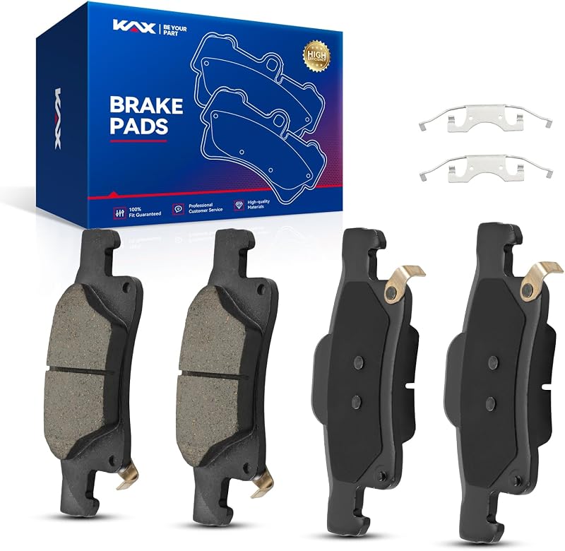 Pastilhas de freio traseiras cerâmicas KAX D1498 para Jeep Grand Cherokee e Dodge Durango – Jogo com 4 unidades