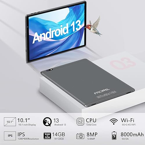 Miniatura 9 de FACETEL Tablet Android 13 de 11 pulgadas 2023 con soporte de expansión de 16 GB+256 GB+1 TB, Octa-Core 2.0 GHz, cámara doble, batería de 8600 mAh,