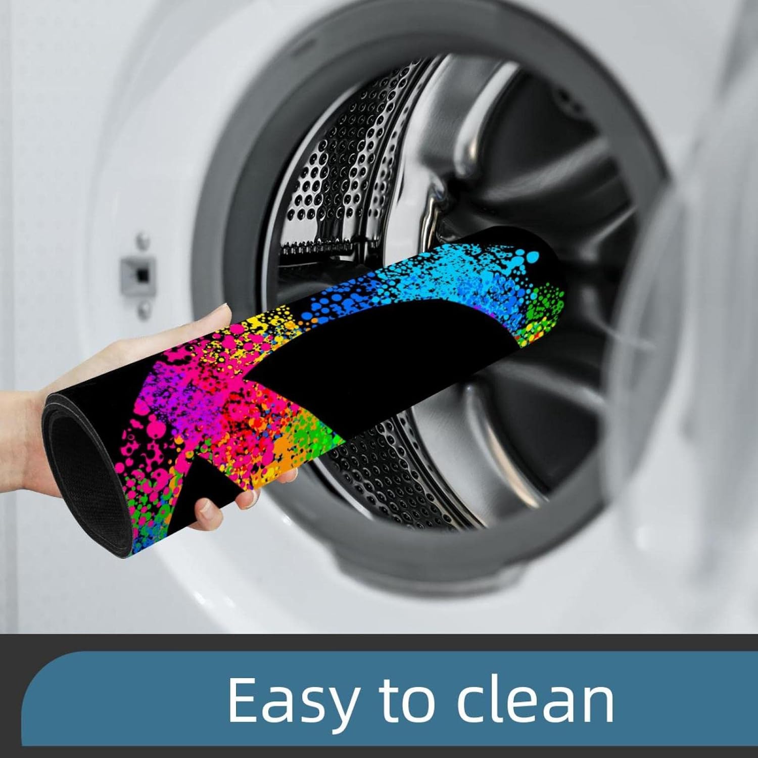 ラグ マット 玄関マット バスマット 滑り止め付き 洗える 小さめ 室内 屋内 フロアマット トイレマット ラグマット 動物型 子ども部屋 床  フローリング アニマル 動物 犬 猫 パンダ ペット かわいい もこもこ ふわふわ 小さい インテリア 雑貨 引っ越し 模様替え 犬柄 猫柄 |  エルムンド ベッドルーム用ラグ、バスマット、キッチンラグ、キッチン、ランドリー、玄関、ポーチ用の洗えるスローラグ、愛と平和の色のスプラッシュ ア