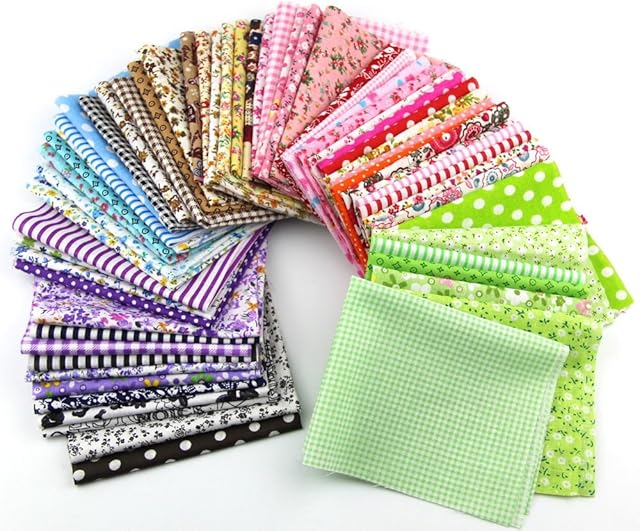 RayLineDo 15pcs 20 * 25cm Fabric Patchwork Craft Cotton Material Mixed Squares Bundle THIN Fabric