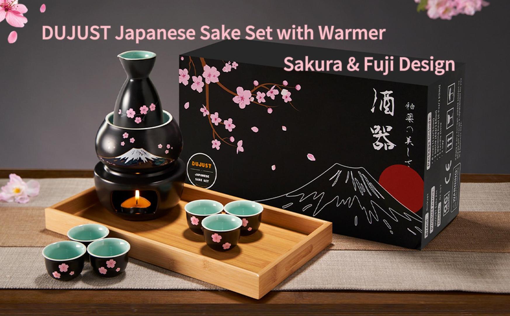 Amazon.com | DUJUST 10 pcs Japanese Sake Set with Warmer for 6