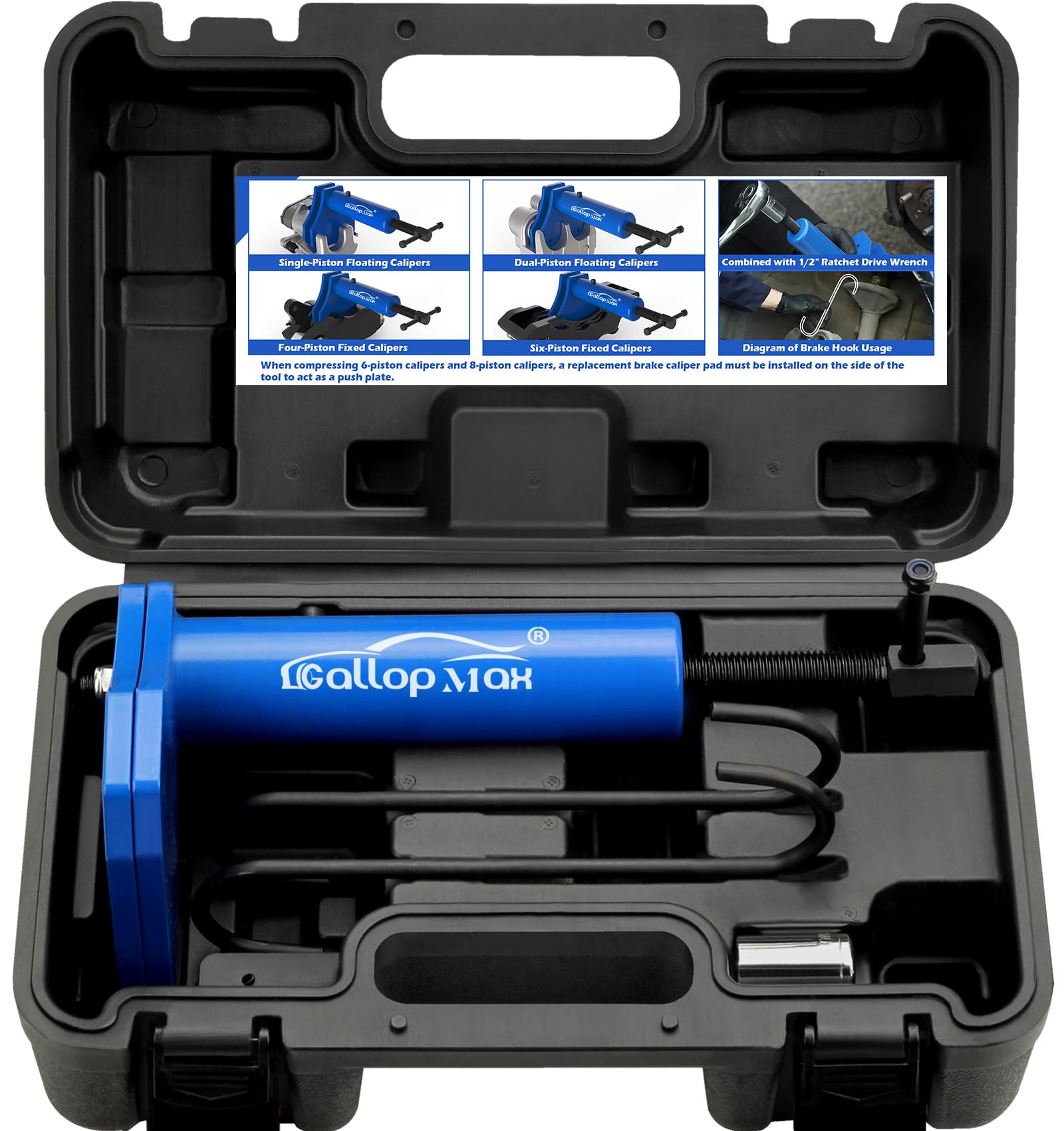 Multi Piston Brake Caliper Compression Tool Brake Caliper Press Tool Heavy Duty Brake Pad Spreader Tool, Patented