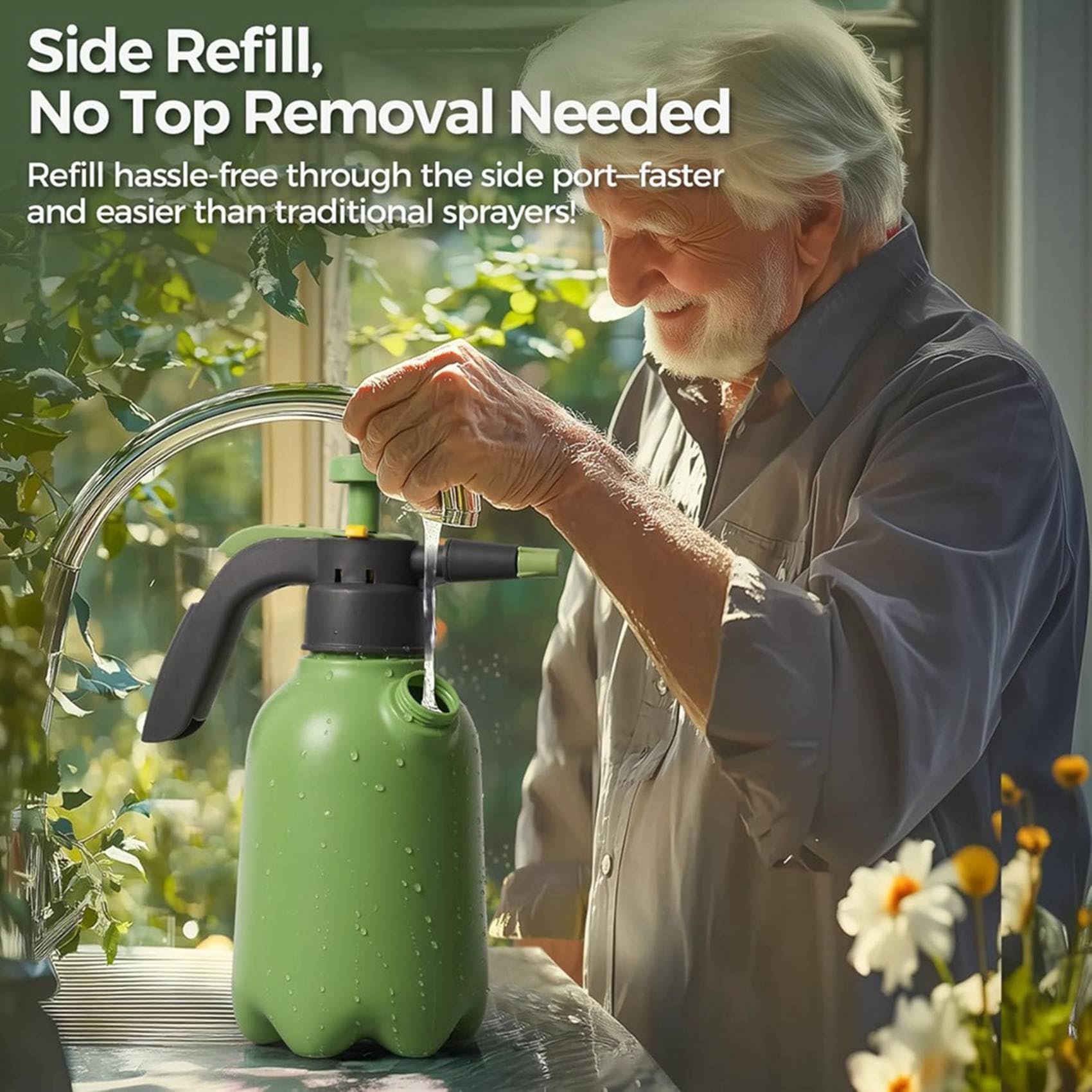 2X Handpumpensprüher 1/2 Gallone, Gartenpumpensprühflasche für Pflanzen, Drucksprühflasche für Rasen und Garten