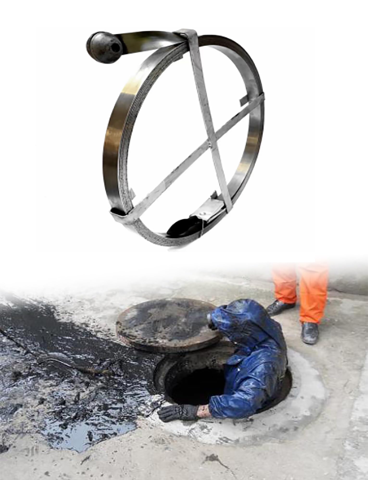 Wytrzymały zestaw prętów kanalizacyjnych, 2,5 mm x 20 m, stalowe narzędzie do czyszczenia odpływów do blokowania przewodów głównych i rur