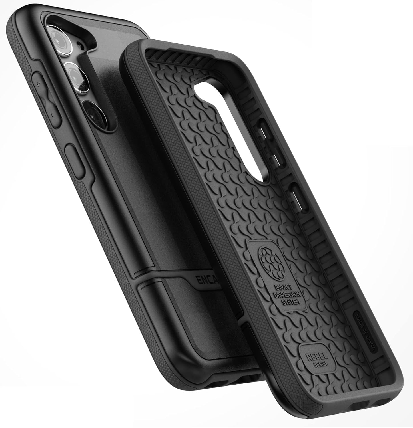 Encased Shockproof Belt Case Designed for Samsung Galaxy S23 Case with Holster Clip - Military Grade 10Ft Rugged Protection (Rebel Series) (S23)